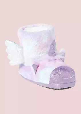 Buy BNWT  Kids Girls Lilac Purple Unicorn Boot Slippers Christmas (ST40) • 5.99£