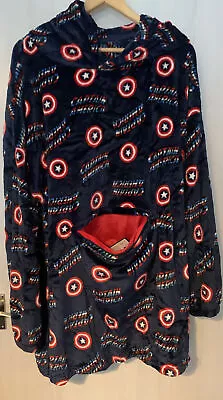 Buy Captain America Snuddie Hoodie Fleece BNWT Folds Into Pillow Oversized • 20£