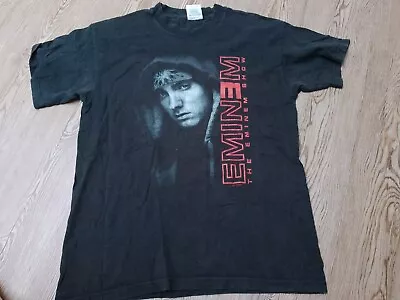 Buy Vintage EMINEM Black T Shirt THE EMINEM TOUR MEDIUM 2003 • 10.50£