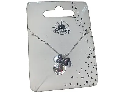 Buy NEW Minnie Mouse ‘Mystic’ 3D Glitter Necklace Silver & Purple DisneyLand Paris • 6.99£