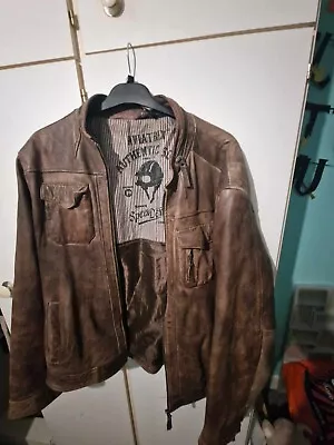 Buy Mens Leather Jacket. Practically New, Only Worn Once. Size 3XL. 100% Leather • 70£