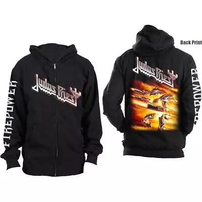 Buy Judas Priest Unisex Zipped Hoodie: Firepower (Back Print) OFFICIAL NEW  • 64.20£