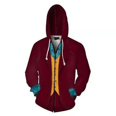 Buy 2019 DC Joker Arthur Fleck Joaquin Phoenix Hoodie Cosplay Costume Zip Up Jackets • 21.59£
