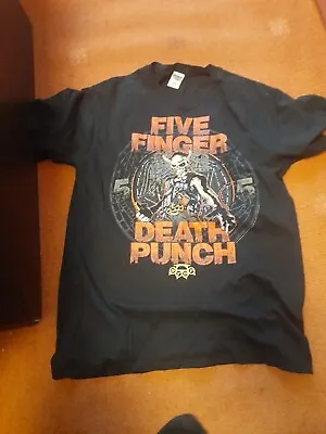 Buy Five Finger Death Punch FFDP Balck T-shirt Size Large • 9.99£