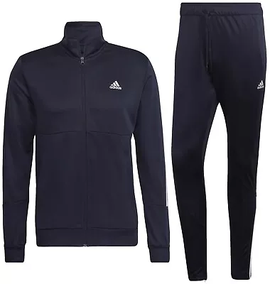 Buy Adidas Slim Zipped Tracksuit Mens - Track Jacket & Pants - Navy - Medium • 49.99£