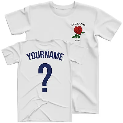Buy Personalised England Kids T Shirt Rugby Name And Number English Gift Idea Boys • 14.99£