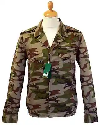 Buy Sale! New Mens Bukta Vintage Retro Indie Military Camouflage Jacket (camo) -d72 • 20£