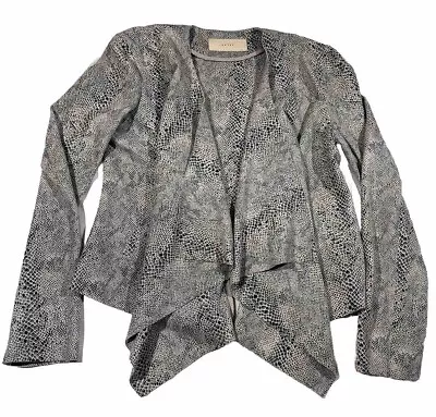 Buy BLANK NYC Faux Suede Drape Front Jacket Long Sleeve Snake Print Womens Size XS • 28.42£