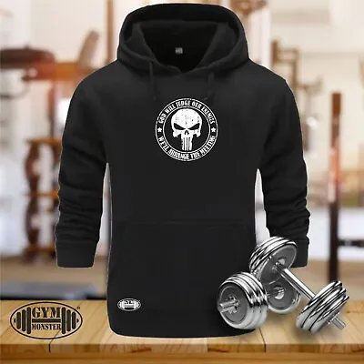 Buy Death Skull Hoodie Gym Clothing Bodybuilding Training Workout Exercise MMA Top • 19.99£