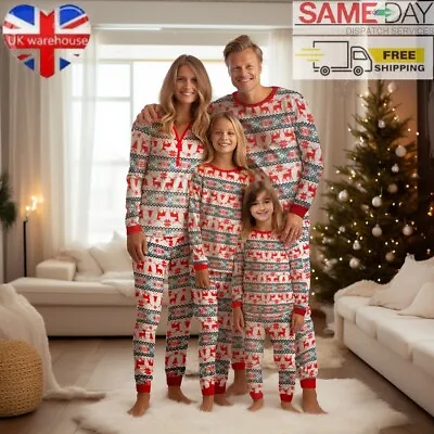 Buy UK Family Matching Christmas Pyjamas Adult Kids Xmas Nightwear Pajamas Sleepwear • 7.55£