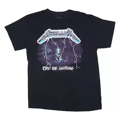 Buy METALLICA Ride The Lightning Band T-Shirt Black Short Sleeve Mens L • 16.99£