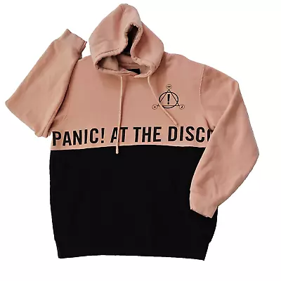 Buy Panic At The Disco Peach & Black Pullover Hoodie Sz M Long Sleeve • 22.37£