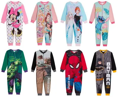 Buy Kids Character 1Onesie Fleece All In One Pyjamas Boys Girls Sleepsuit Pjs Size • 13.95£