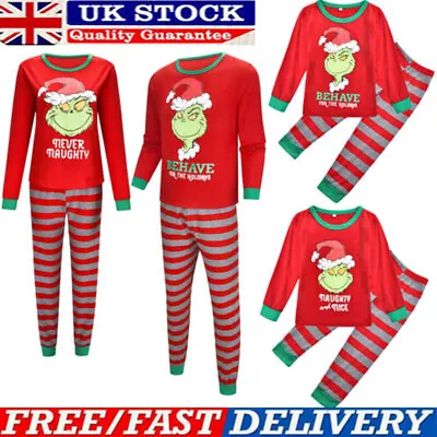 Buy Animals Printed LoungeWears Christmas Grinch Pijama Familys Pajama Nighty Stock • 11.39£