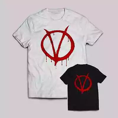 Buy V For Vendetta T Shirt Halloween Haunted Mask Fancy Dress Men Women Kids Top • 11.99£