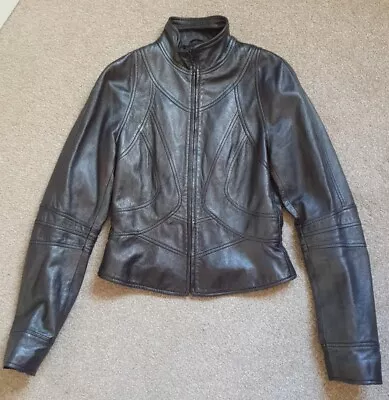 Buy Max & Co Trends Metalic Briwn Leather Jacket Size 6 • 28.50£