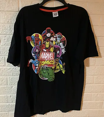 Buy Marvel Comics Avengers Black T Shirt Daredevil, Spiderman, Thor, Hulk, Hawkeye • 27.40£