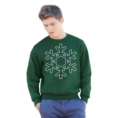 Buy Adults Xmas Festive Snowflake Pattern Green Unisex Christmas Jumper • 21.95£