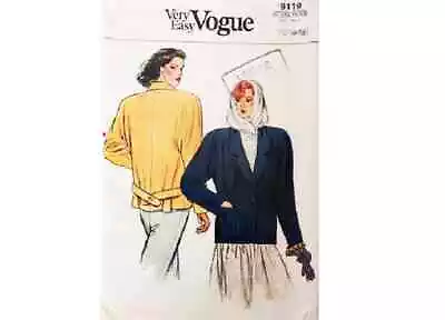 Buy Vogue 9119 Vintage 80s Loose Fitting Casual Bomber Jacket Pattern UK 12 Bust 34  • 12.95£