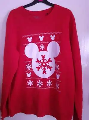 Buy Mickey Mouse Mens Unisex Disney Christmas Jumper Sweatshirt Size Medium  Large • 15£