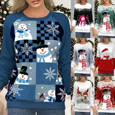 Buy Women Girls Xmas Red Sweater Ladies Christmas Novelty Jumper Sweater Rudolph Top • 11.99£