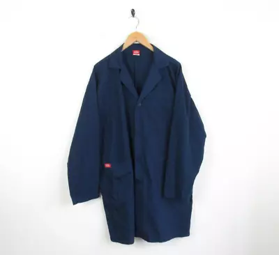 Buy Dickies French Worker Coat Workwear Dark Blue Shirt Jacket Chore Long Button XL • 24.99£