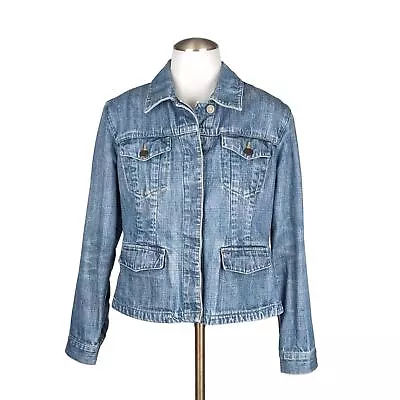 Buy Vintage Eddie Bauer Denim Jacket Womens Medium Petite Fitted Jean Jacket • 23.62£