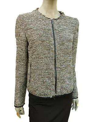 Buy Next - Womens Jacket Size 14 - Neutral / Silver Mix Woven Smart Style • 9.75£