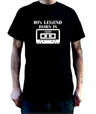 Buy 80's Legend Born In.. T-Shirt Personalised Seventies Year Cassette Tape Design • 13.99£