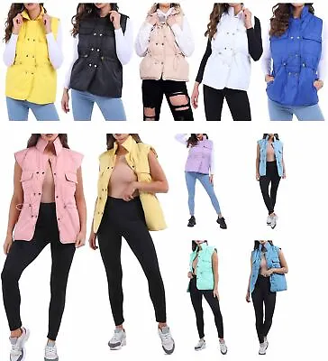 Buy Womens Gilets Puffer Quilted Sleeveless Jacket High Collar Body Warmer Coat  • 24.95£