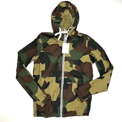 Buy Pull&bear Jacket Mens Size Medium Hooded Zip Up Camouflage Detail • 30£