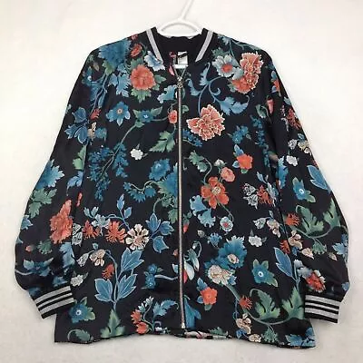 Buy Womens Divided Floral Pattern Zip Up Shell Jacket - Large - Multicolour • 16.19£