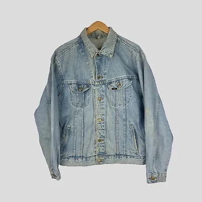 Buy Men’s Vintage Lee Riders Sanforized Denim Jacket Pockets Worker Collared XL • 19.95£