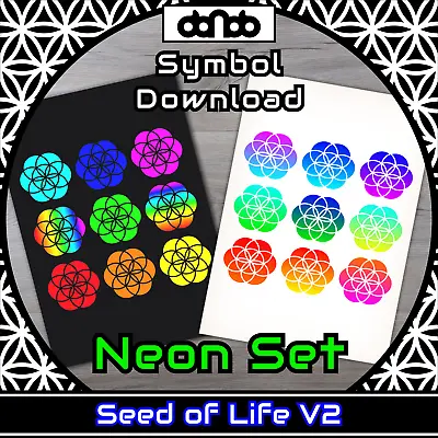Buy Seed Of Life V2 Neon Set - Symbol - SVG PNG JPG PDF PSD AI EPS [2D Download] • 2.71£