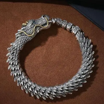 Buy Unique Vintage 3D Handmade Dragon Bracelet Gothic Jewelry Hip Hop Bangle Men G7 • 9.13£