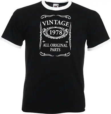 Buy 46th Birthday Gifts Presents Year 1978 Mens Ringer Vintage T-Shirt All Original • 12.99£