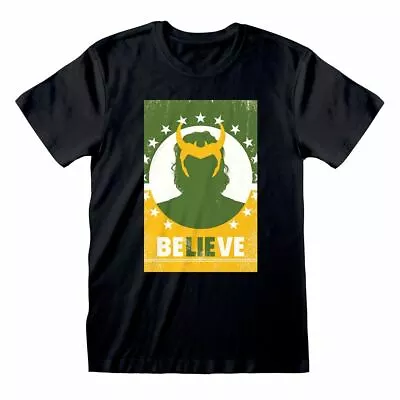 Buy Marvel Loki Believe Black Crew Neck T-Shirt • 10£