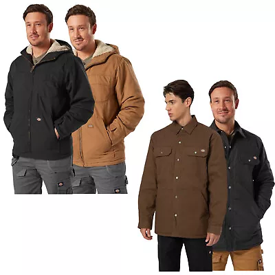 Buy Dickies Mens Sherpa Lined Duck Work Jackets Lightweight Warm Fleece Hooded • 84.95£