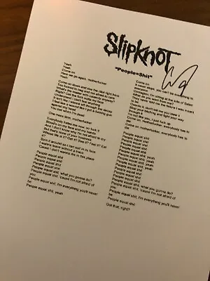 Buy Slipknot   People=Shit   Lyrics  Reproduction With Corey Taylor Autograph • 12.30£