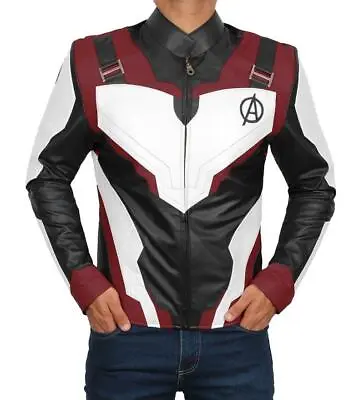 Buy Avengers Endgame Leather Jacket Quantum Realm Captain America Cosplay Costume • 105.67£