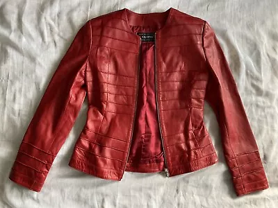 Buy Red, LEATHER Fitted Jacket, Butter Soft, Fully Lined, SMALL, Classic, Statement • 25£