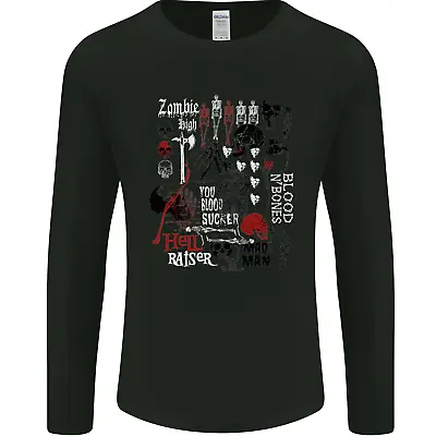 Buy Zombie Halloween Vampire Dracula Skull Mens Long Sleeve T-Shirt • 12.99£