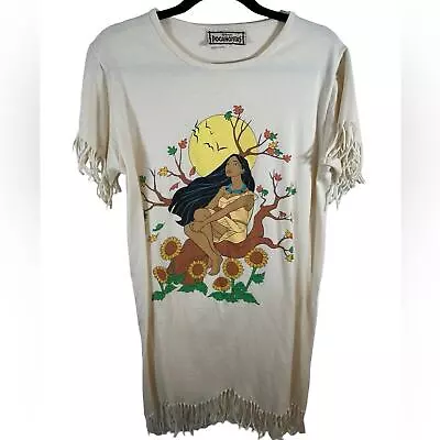 Buy Vintage Disney's Pocahontas Fringe Nightgown/T Shirt Dress 90's S/M • 47.25£