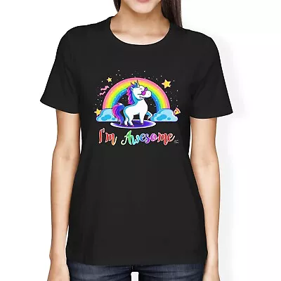 Buy 1Tee Womens Loose Fit I'm Awesome, Unicorn Cute T-Shirt • 7.99£
