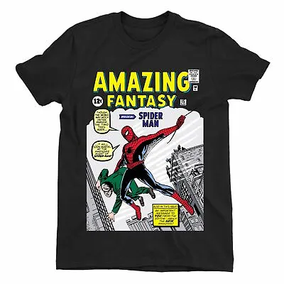 Buy Spiderman Amazing Fantasy Comic Book Men's Black T-Shirt • 18.99£