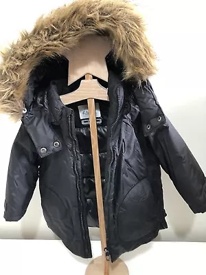 Buy Zara 18-24 Months Quilted Jacket, Detachable Hood, Black • 6£