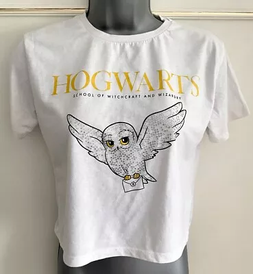 Buy White Hogwarts Harry Potter Short Sleeve Cotton Top T-shirt • 4.90£