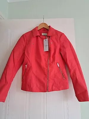 Buy Faux Leather Jacket - New - Red - Size UK 8 • 15£
