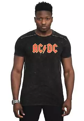 Buy AC/DC Band Logo Snow Wash T Shirt • 17.95£