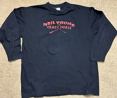 Buy Neil Young With Crazy Horse Vintage Tour T Shirt 90s 1996 Long Sleeve • 49.99£